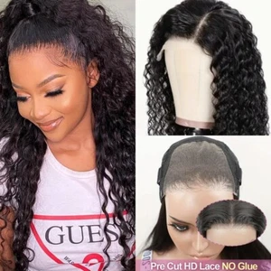 Bob Water Wave Lace FrontSynthetic hair Wigs Wet and Wavy Kinky Curly Wig 30inch - Picture 1 of 12