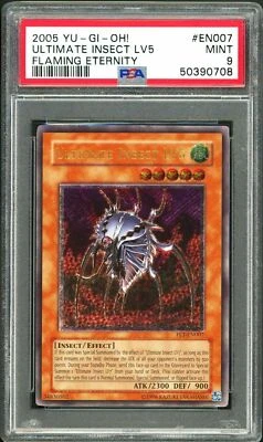 PSA 9 MINT 2005 Yu-Gi-Oh! Ultimate Insect LV5 - Flaming Eternity Ultimate Rare - Image 1 of 2