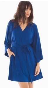 Soma Womens Navy Blue Short Kimono Sleeved Bathrobe Size XXL - Picture 1 of 7