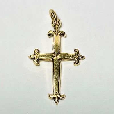 Colgante Cruz Fleuree Oro Amarillo 14K James Avery Retirado 27mm 2.7g Foto 1 de 4