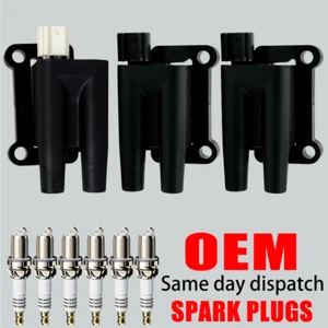 3X Ignition Coil OEM & 6X Spark Plug For Mitsubishi Montero Sport V6 UF197 UF196 - Picture 1 of 18