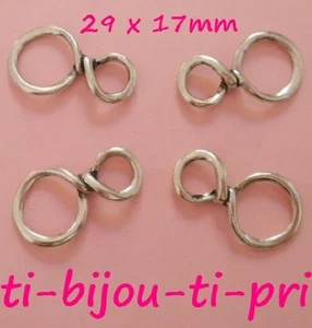 LOT de 10 CONNECTEURS INFINITY INFINI 29 x 17mm ARGENTE bracelet sautoir perles - Imagen 1 de 1
