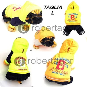 PIUMINO CALDO CANE CATARIFRANGENTE VESTITO CANI CAPPUCCIO IMPERMEABILE L - Foto 1 di 1