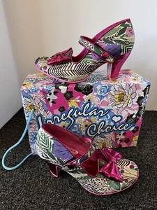 Irregular Choice Shoes Size Us 8.5 Eu 40 Piccolo Pink Flower Victorian Bow Heels - Picture 1 of 12
