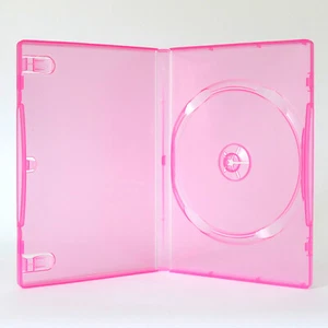 1 Clear PINK Single DVD Case Standard 14mm Color Tinted Full Sleeve Clips NEW - Picture 1 of 12