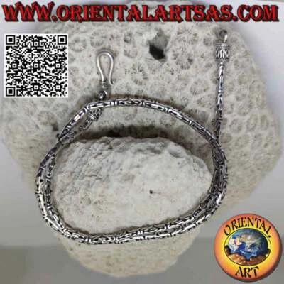 Collana catenina in argento 925 ‰ borobudur (maglia bizantina) da 40 cm x 3 mm ( - Immagine 1 di 3