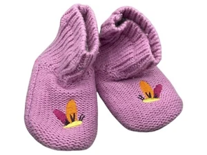 Bombas Infant Baby Gripper Knit Booties W/ Butterfly Embroidery Pink 6-12 Month - Picture 1 of 3