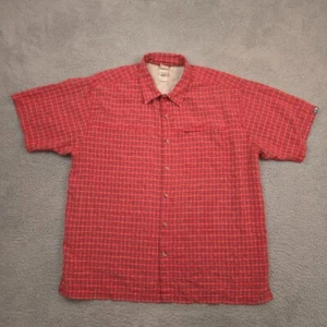 The North Face Herren Karohemd XXL rot grau Mesh gefüttert Reißverschlusstasche Outdoor - Bild 1 von 12