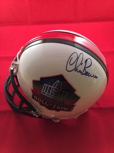CHRIS BERMAN SIGNIERTER HALL OF FAME SCHILD MINIHELM JSA COA - Bild 1 von 2