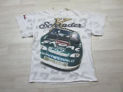 Vintage Ken Schrader Racing T-Shirt Men's (L) AOP NASCAR Graphic Skoal Bandit - Image 1 of 4