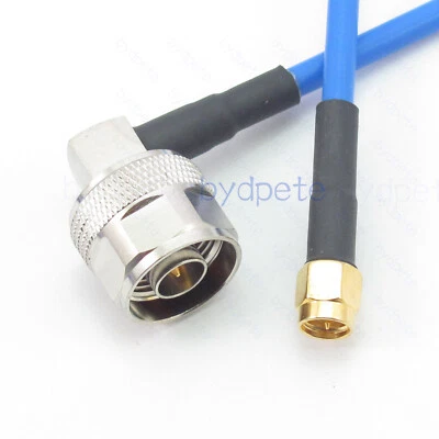 N male Right Angle to SMA male RG402 Semi Rigid Flexible 50ohm Cable Plug RF lot - Image 1 of 4
