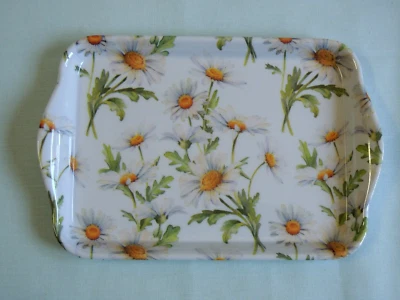 Ambiente 1x kleines Tablett Gänseblümchen Blumen  Melamin 13 x 21 cm daisies - Bild 1 von 2
