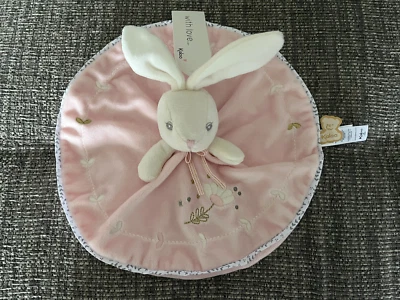 Kaloo Cream Bunny Rabbit Pink Circle Flower Baby Comforter Snuggle Blanket New - Image 1 of 2