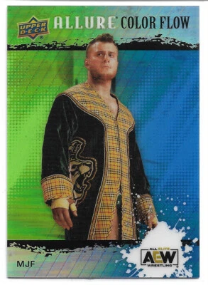2023 Upper Deck AEW Allure MJF Color Flow Card R-48 Green Blue Serial Numbered - Image 1 of 2