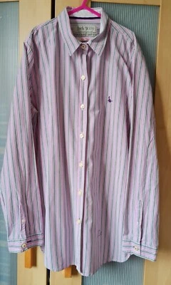 JACK WILLS Pink White Grey Striped Shirt Size 8 Used/Grt Con  - Image 1 of 4