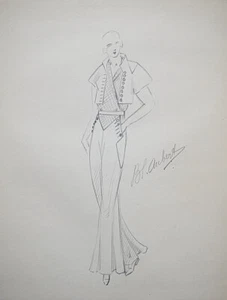 Atelier VIONNET - Dibujo Original - Lápiz - Conjunto 43 - Picture 1 of 2
