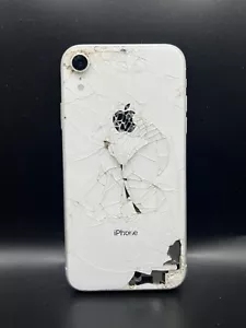 Telaio scocca iPhone XR originale OEM con piccole parti, argento, posteriore rotto - Foto 1 di 2