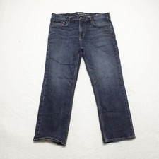 Old Navy Men Size 40x30 Blue Loose Fit Straight Leg Dark Wash Stretch Denim Jean