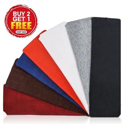 7cm Wide Plain Stretchy Fabric Headband Kylie Band Unisex Bandeau Hairbands UK - Image 1 of 4