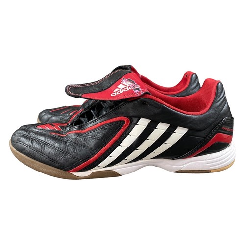 Adidas Predator Powerswerve Stivali da calcio indoor 2007 nero rosso UK 9 EU 431⁄3