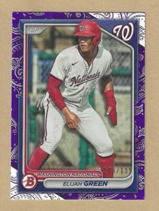 2024 Bowman Elijah Green PURPLE PATTERN Border Parallel #BP-72 #'d 108/199 - Picture 1 of 2