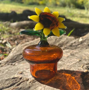 Glass Flower Pot Decorative Sun Flower Glass Art(handmade) - Picture 1 of 4