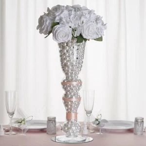 20" tall Clear Glass Curvy Trumpet Centerpiece Vases Wedding Party Decorations - Picture 1 of 8