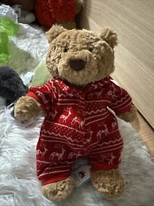 Jellycat BARTHOLOMEW BEAR WINTER PAJAMAS NWT Red Sweater Plush Toy Holiday Gift - Picture 1 of 3