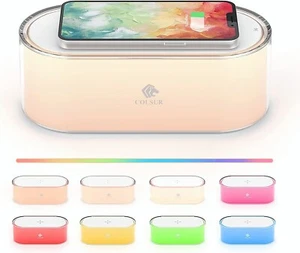 Teléfono inteligente 15W Cargador inalámbrico Cambio de color LED Lámpara de cabecera Luz niñera - Imagen 1 de 6