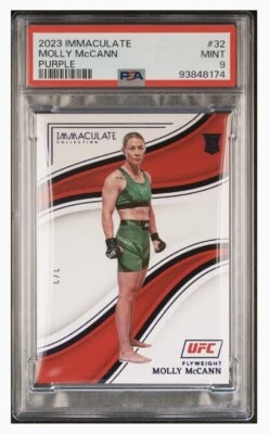 2023 Panini Immaculate UFC Molly McCann Purple 2/3 PSA 9 MINT POP.1 None Higher! - Image 1 of 4