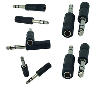 10pcs 6.35mm Male Plug Stereo to 1/4" Female Headphone Audio Adapter Connector - Picture 1 of 13