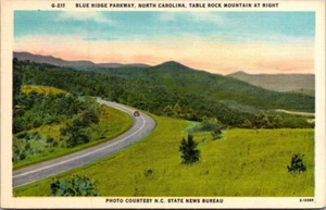 Blue Ridge Parkway NORTH CAROLINA Table Rock Mountain linen Postcard - Picture 1 of 2