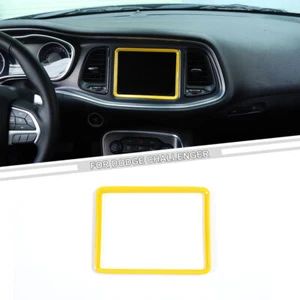Center Console GPS Navigation Decor Trim Cover For Dodge Challenger 2015+ Yellow - Picture 1 of 9