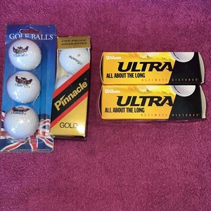 12 NEW Golf Balls = 2 x 3 Wilson Ultra + 3 Pinnacle Gold + London - Picture 1 of 6