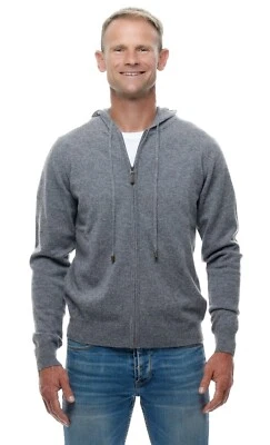 Ugholin Cárdigan para Hombre 100% Cashmere con Capucha y Cremallera  - Imagen 1 de 2
