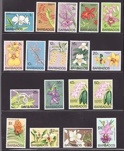 1974 Barbados Sc #396-411 Orchids, Flowers - Full set of stamps MH Cv$51.70 - Picture 1 of 1