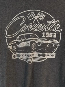 1963 Corvette Sting Ray T-Shirt Uomo M Blu Navy ��classica Ca Chevy Originale GM - Foto 1 di 3