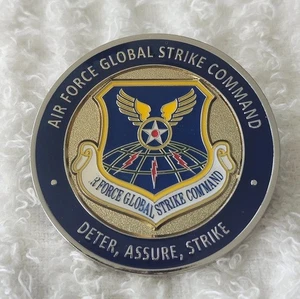 AUTHENTIC US AIR FORCE GLOBAL STRIKE COMMAND BARKSDALE AFB RARE CHALLENGE COIN - Picture 1 of 3