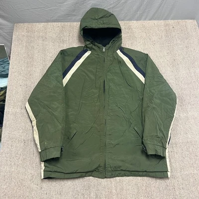 Vintage Old Navy Jacket Mens XXL Green 2000s Y2K Striped - Image 1 of 4