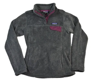 Patagonia Synchilla Gray Purple Snap-T Fleece 25442 Women's XS Pullover Pocket - Picture 1 of 10