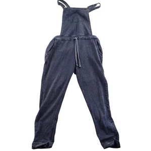 Wallflower Womens Overall Jumpsuit Medium Blue Bib Drawstring Casual Lounge - Picture 1 of 16