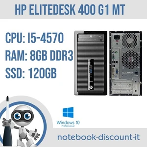 HP Prodesk 400 G1 MT Pc Desktop cpu i5-4570 Ram 8gb DDr3 SSD 120gb Win10Pro - Bild 1 von 5
