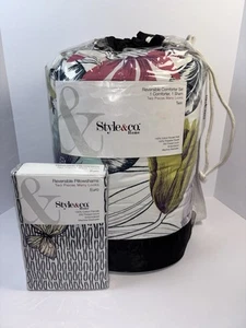Style & Co. Butterfly Garden Twin Comforter + Standard Sham + 2 Euro Shams - Picture 1 of 8