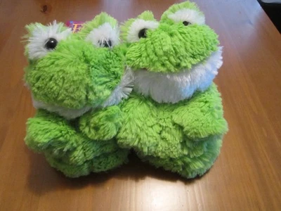 FLUFFER SCUFFER FELPA LINDA ACOGEDORA CÁLIDA RANA VERDE PANTUFLAS 5/6 PEQUEÑAS NUEVAS Foto 1 de 4