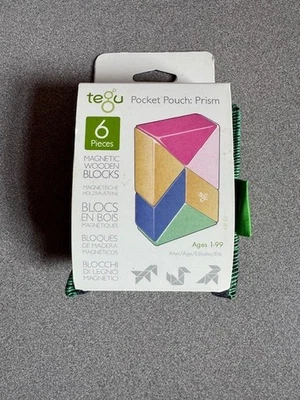 TEGU MADERA MAGNÉTICA 6 PIEZAS BLOQUES DE PRISMA Y BOLSA DE BOLSILLO - FLOR Foto 1 de 3