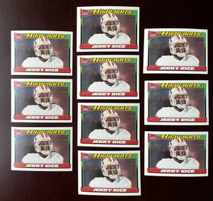 Lote de diez (10) cuentas de 1991 Topps #6 Jerry Rice Highlight - 49ers - Imagen 1 de 2