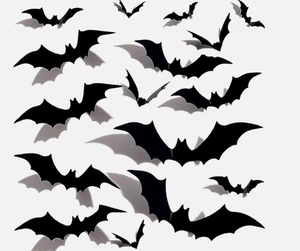 240 pegatinas de murciélagos de PVC realistas 3D para decoración de murciélagos de Halloween, 4 tamaños diferentes - Imagen 1 de 2