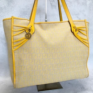 FENDI Tasche FF Zucchino Handtasche Canvas gelb gold gebraucht echt - Bild 1 von 24