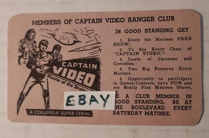 Captain Video Repro Video Ranger Club Tarjeta Boulevard Theatre - Imagen 1 de 2