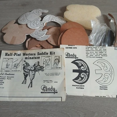 Tandy Half Pint Saddle Kit Vintage Leather Minature - Image 1 of 4